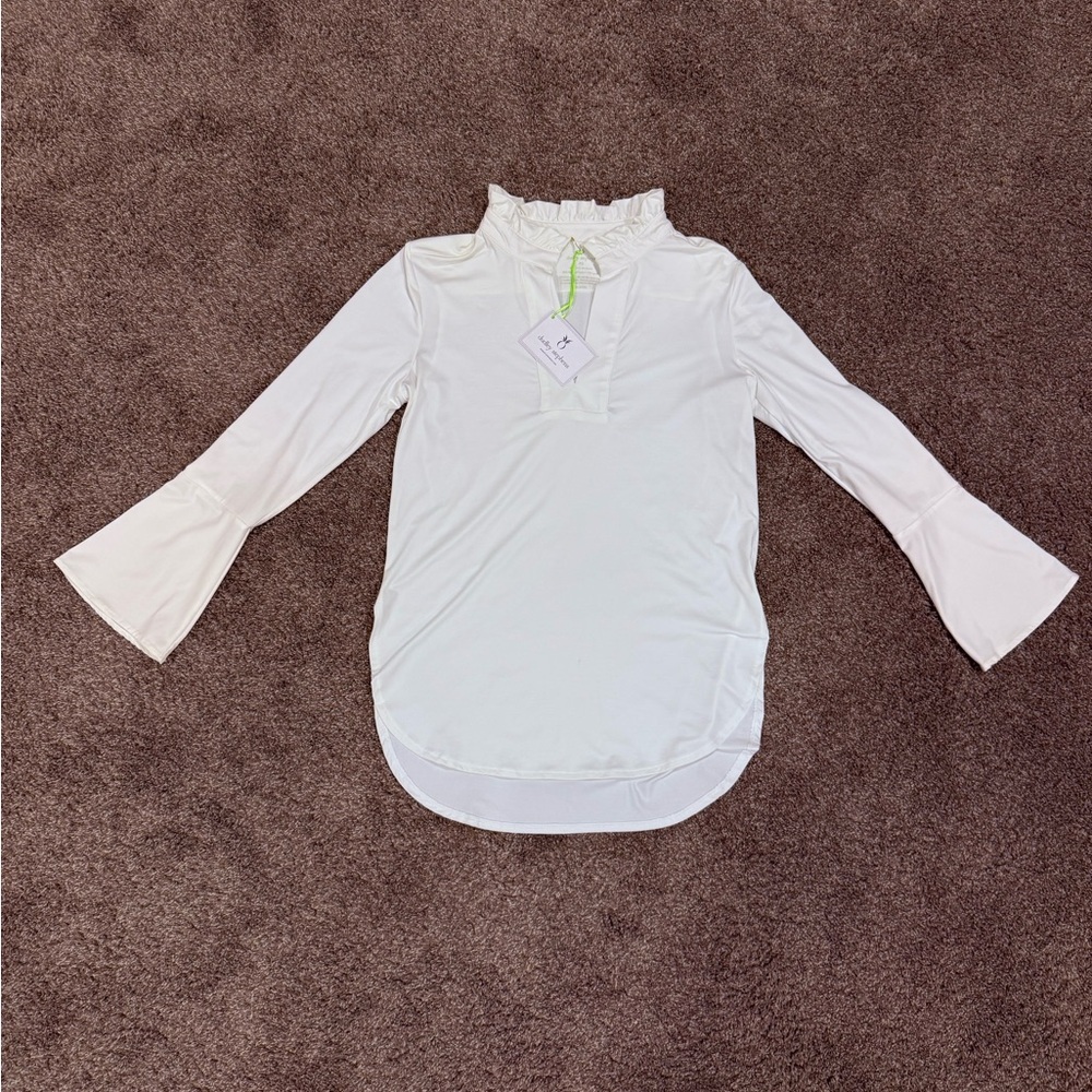 Dudley Stephens - White Bell Sleeve Blouse - Boho/Minimalist - Size XS